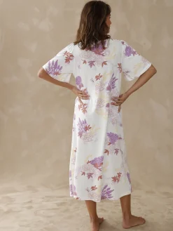 Daxon Chemise de nuit longue manches papillon