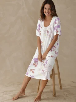 Daxon Chemise de nuit longue manches papillon