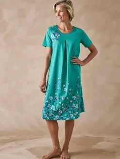 Daxon Chemise de nuit manches courtes coton