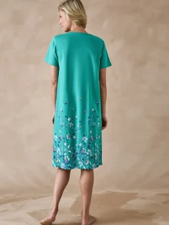 Daxon Chemise de nuit manches courtes coton