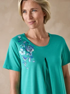 Daxon Chemise de nuit manches courtes coton