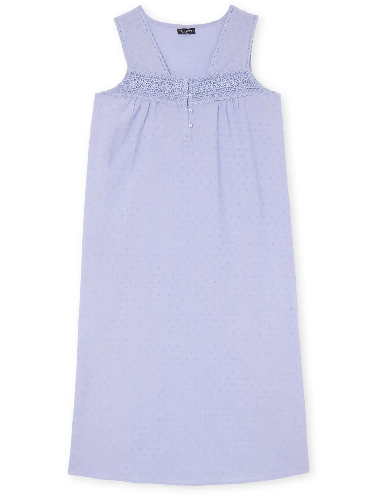 Daxon Chemise de nuit plumetis larges bretelle