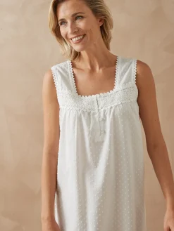 Daxon Chemise de nuit plumetis larges bretelle