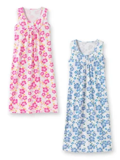 Daxon Chemise de nuit sans manches lot de 2