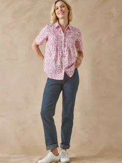 Femme Daxon Chemisier effet plastron manches courtes