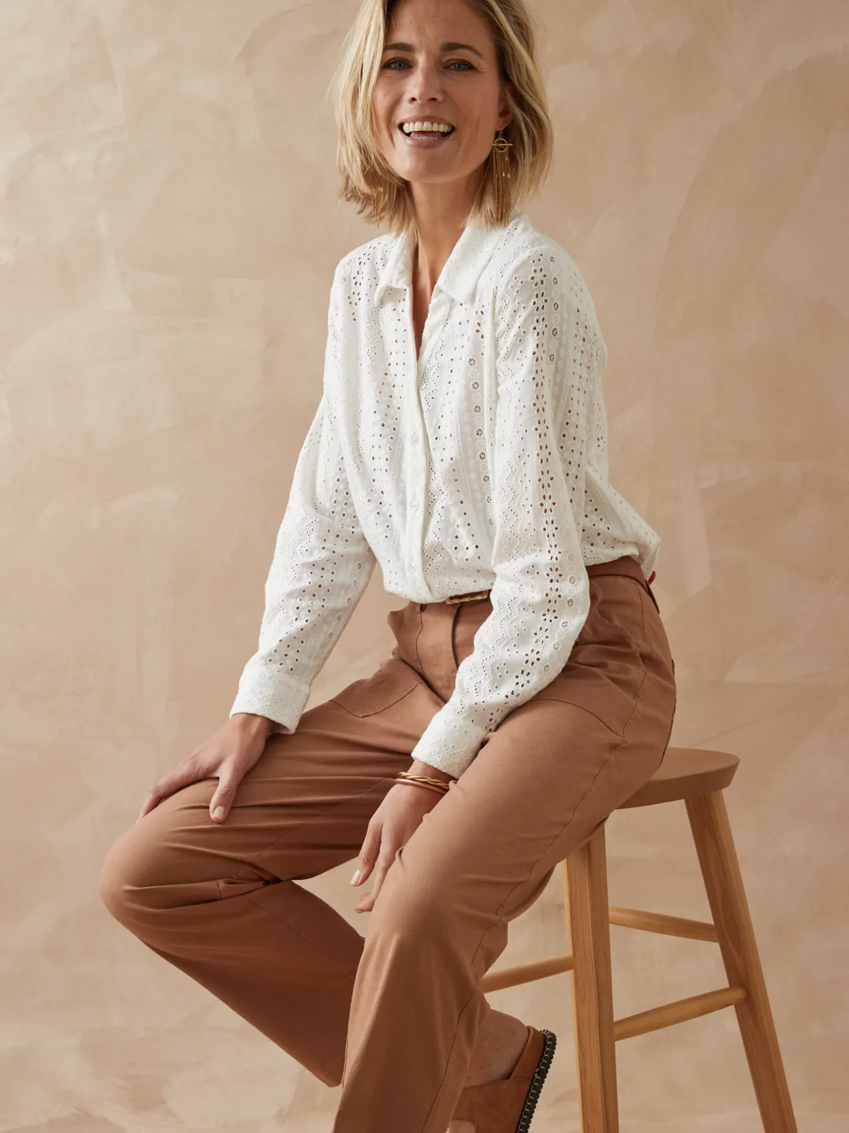 Femme Daxon Chemisier en broderie anglaise