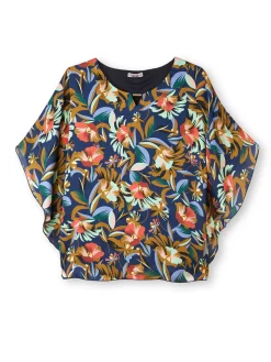 Femme Daxon Chemisier en crêpe manches papillon