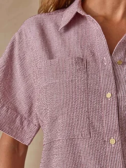 Femme Daxon Chemisier en seersucker