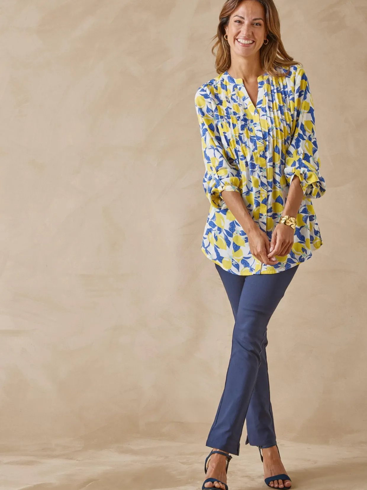 Femme Daxon Chemisier tunique à petits plis