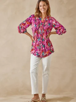 Femme Daxon Chemisier tunique à petits plis