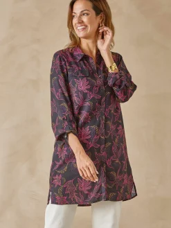 Femme Daxon Chemisier tunique manches retroussables