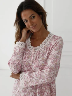 Daxon Chhemise de nuit longue détails macramé