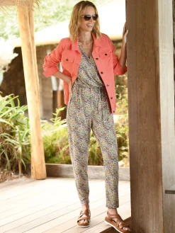 Femme Daxon Combinaison en maille crêpe fluide