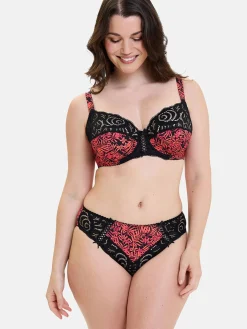 Sans Complexe Culotte microfibre imprimée et dentelle