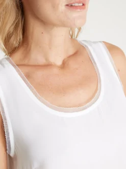 Femme Daxon Débardeur en crêpe avec dentelle