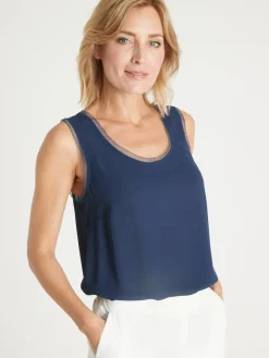 Femme Daxon Débardeur en crêpe avec dentelle