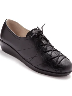 Femme Pédiconfort Derbies cuir à lacets extra larges