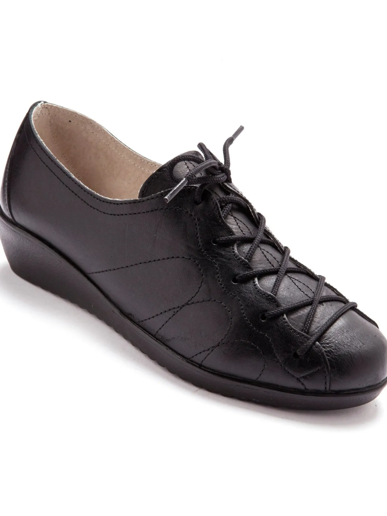Femme Pédiconfort Derbies cuir à lacets extra larges
