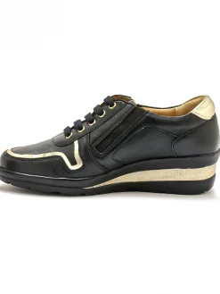 Femme Pédiconfort Derbies détails métallisés zip et lacets