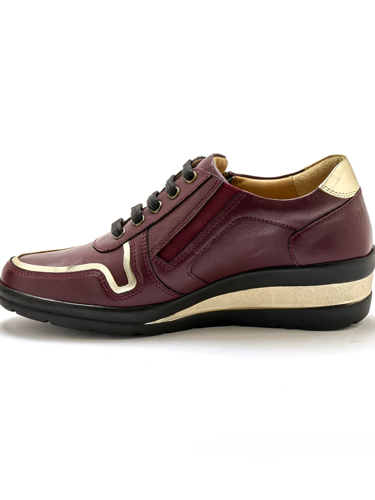 Femme Pédiconfort Derbies détails métallisés zip et lacets