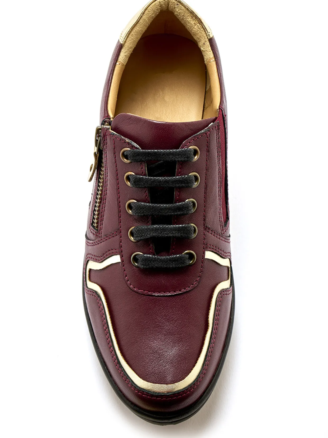 Femme Pédiconfort Derbies détails métallisés zip et lacets