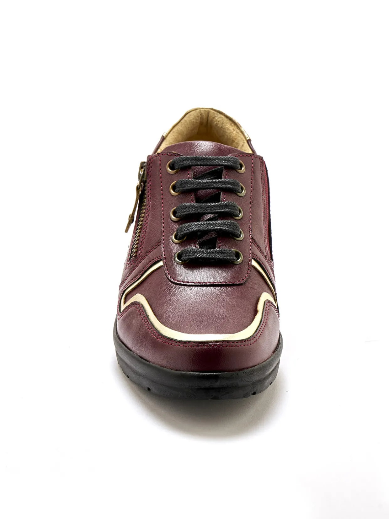 Femme Pédiconfort Derbies détails métallisés zip et lacets