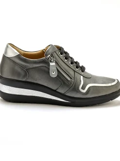 Femme Pédiconfort Derbies détails métallisés zip et lacets