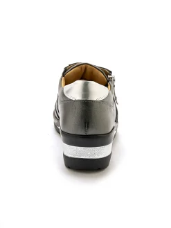 Femme Pédiconfort Derbies détails métallisés zip et lacets