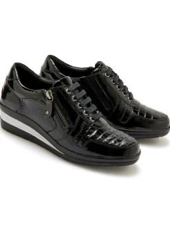 Femme Pédiconfort Derbies détails métallisés zip et lacets