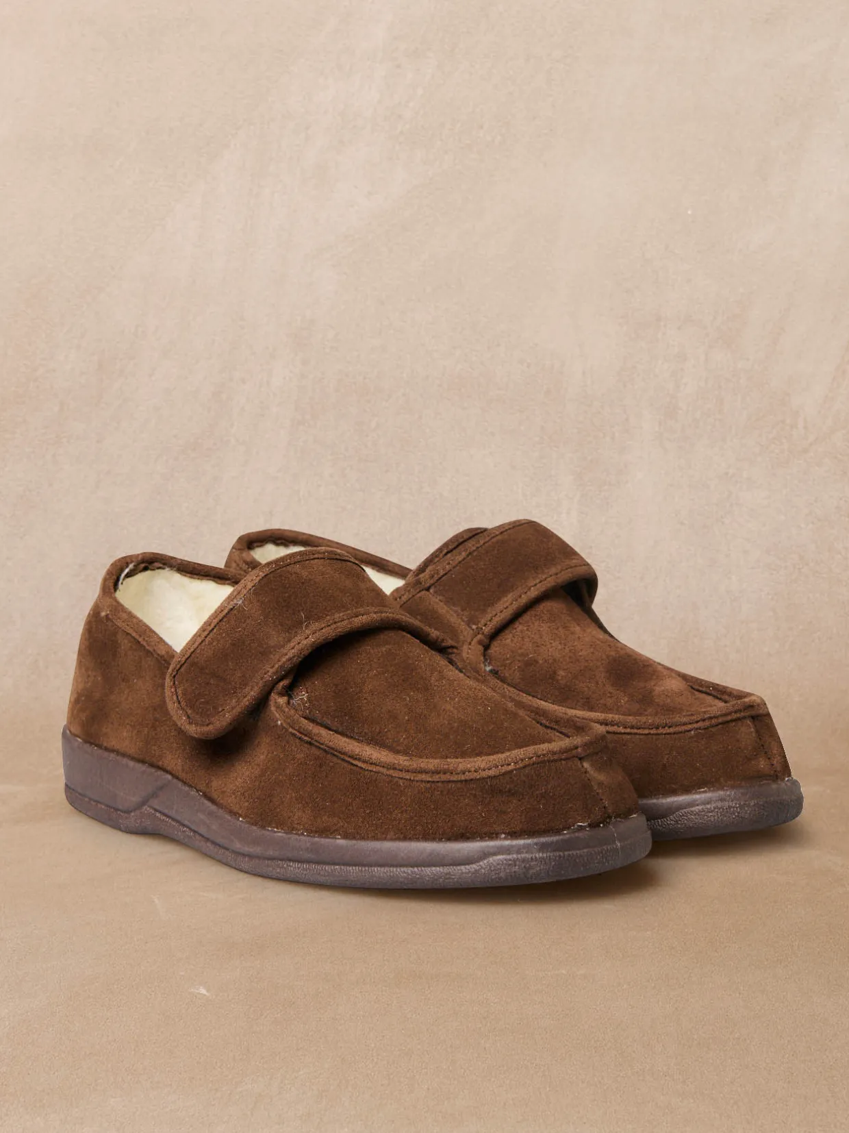 Homme Pédiconfort Derbies fourrés à scratch