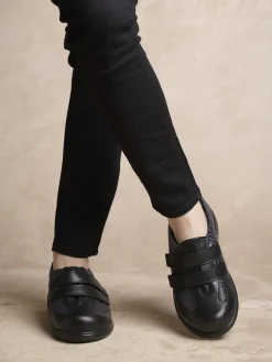 Femme Pédiconfort Derbies ultra larges 2 pattes scratchs