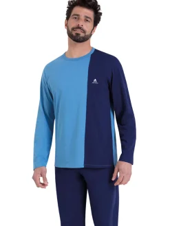 Homme Athéna Ensemble pyjama long col rond