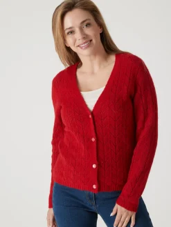 Femme Daxon Gilet avec jeux de points ajourés