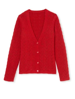 Femme Daxon Gilet avec jeux de points ajourés