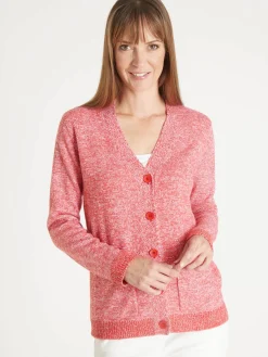 Femme Daxon Gilet classique en maille chinée