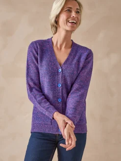 Femme Daxon Gilet classique en maille chinée