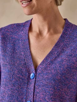 Femme Daxon Gilet classique en maille chinée