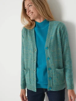 Femme Daxon Gilet classique en maille chinée