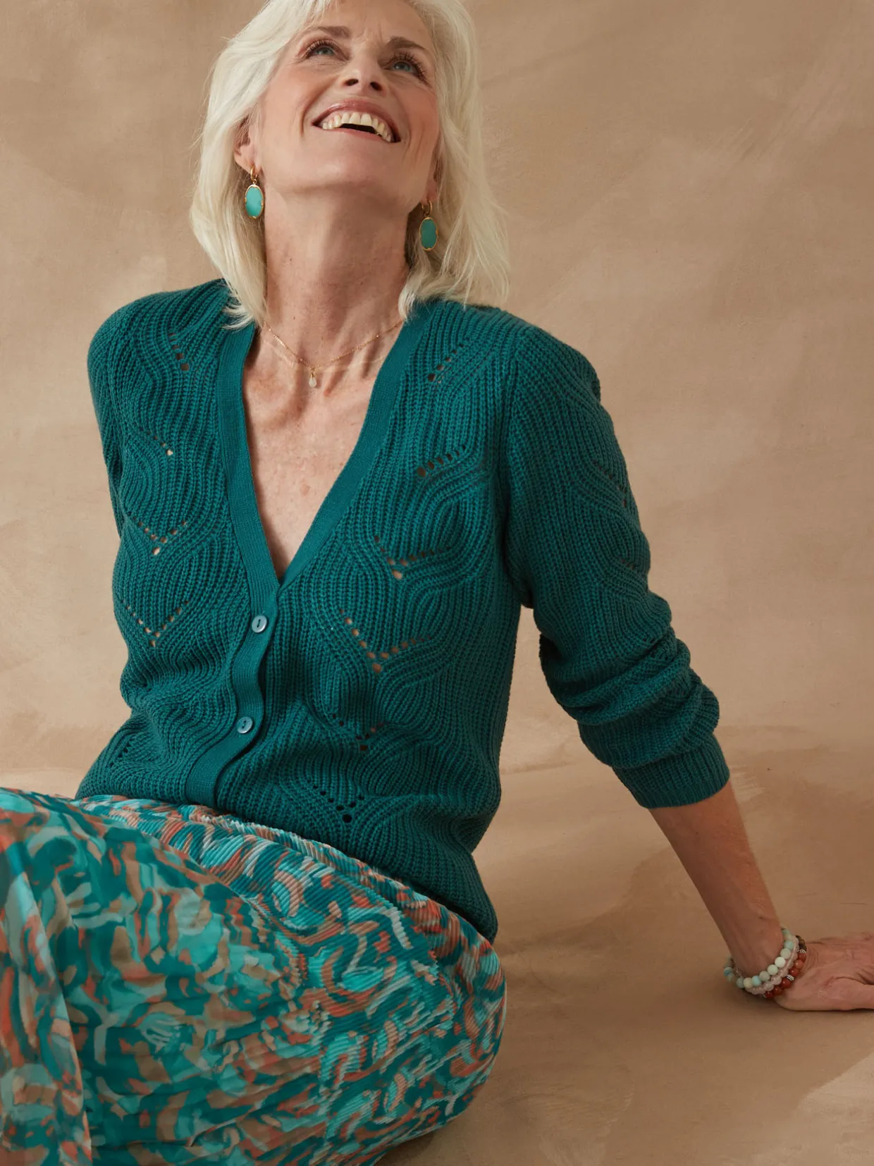 Femme Daxon Gilet en côtes perlées