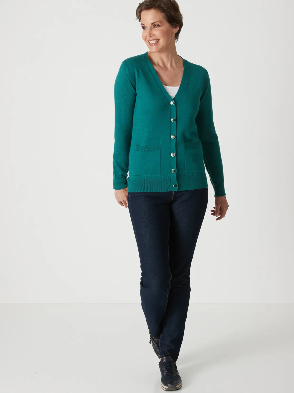 Femme Daxon Gilet encolure V 50% laine mérinos