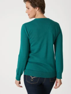 Femme Daxon Gilet encolure V 50% laine mérinos