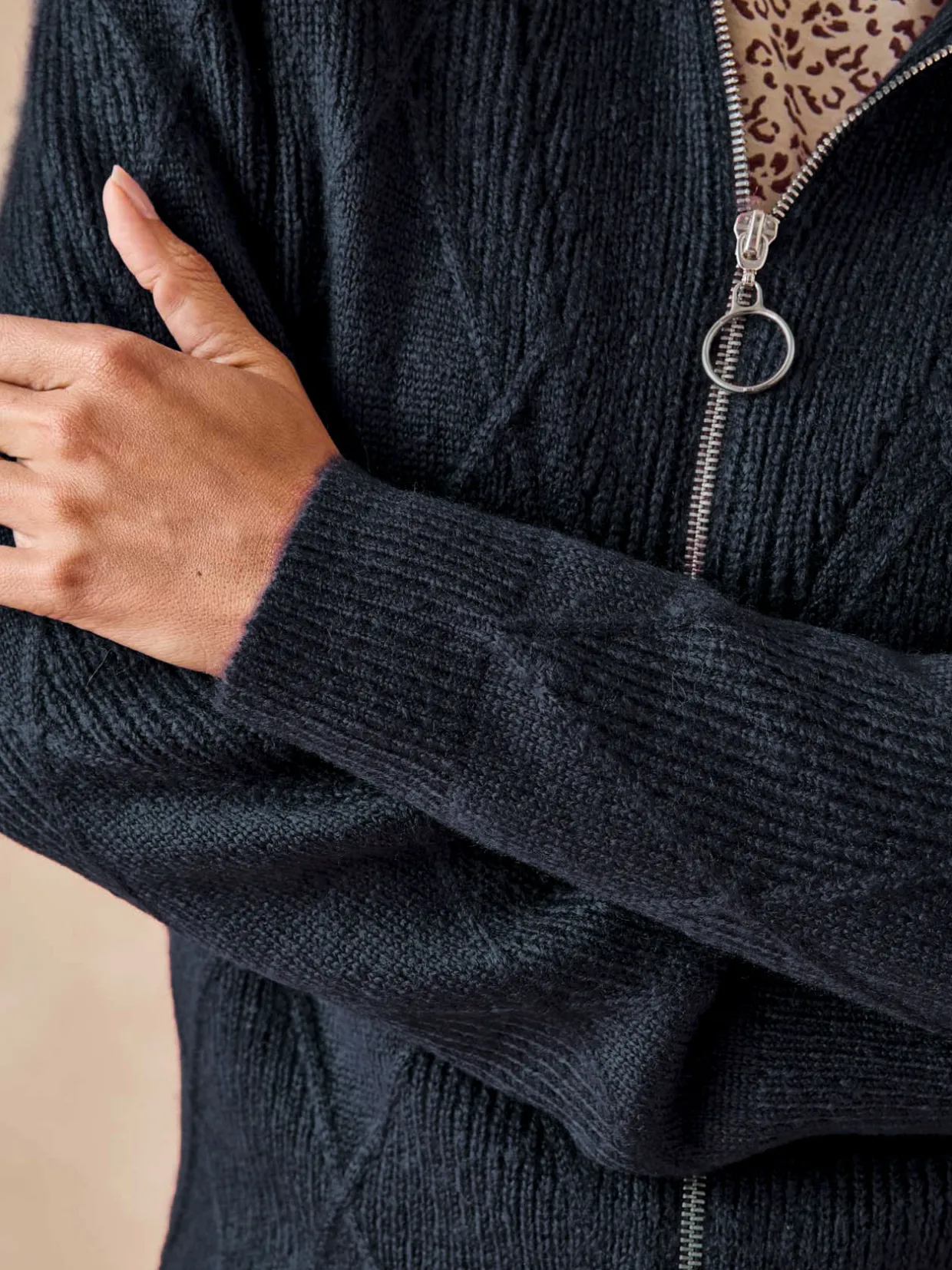 Femme Daxon Gilet géométrique col camionneur zippé