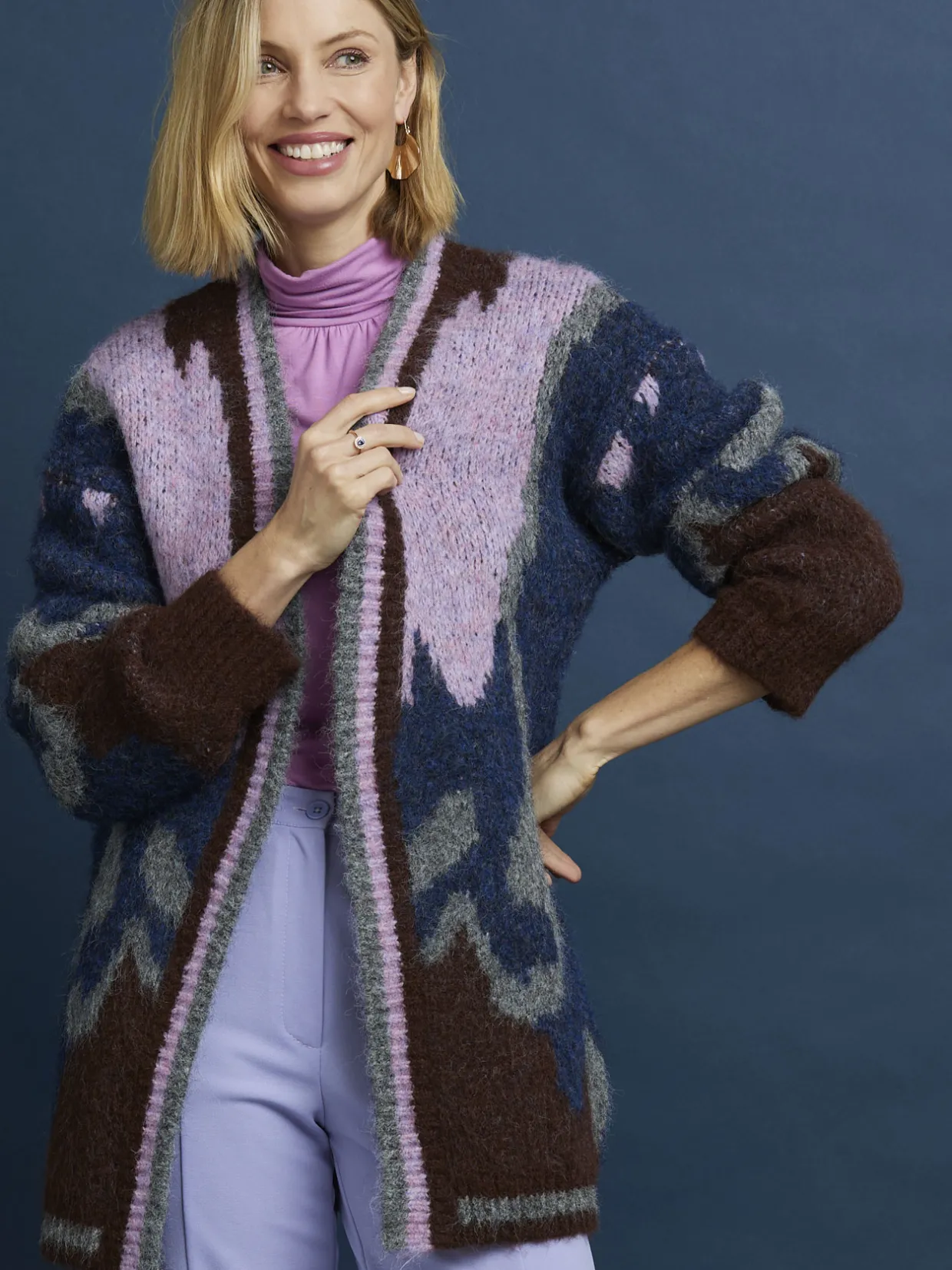 Femme Daxon Gilet maille jacquard avec laine