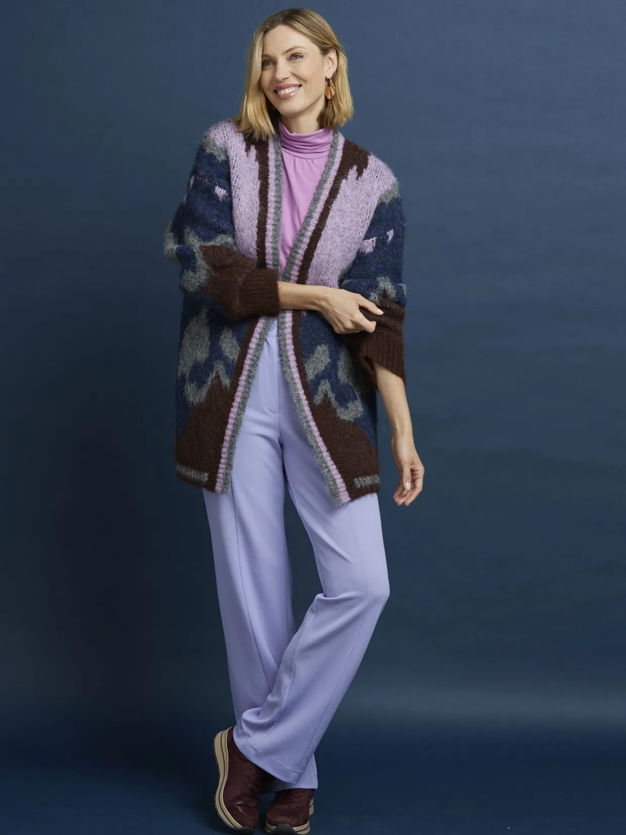 Femme Daxon Gilet maille jacquard avec laine