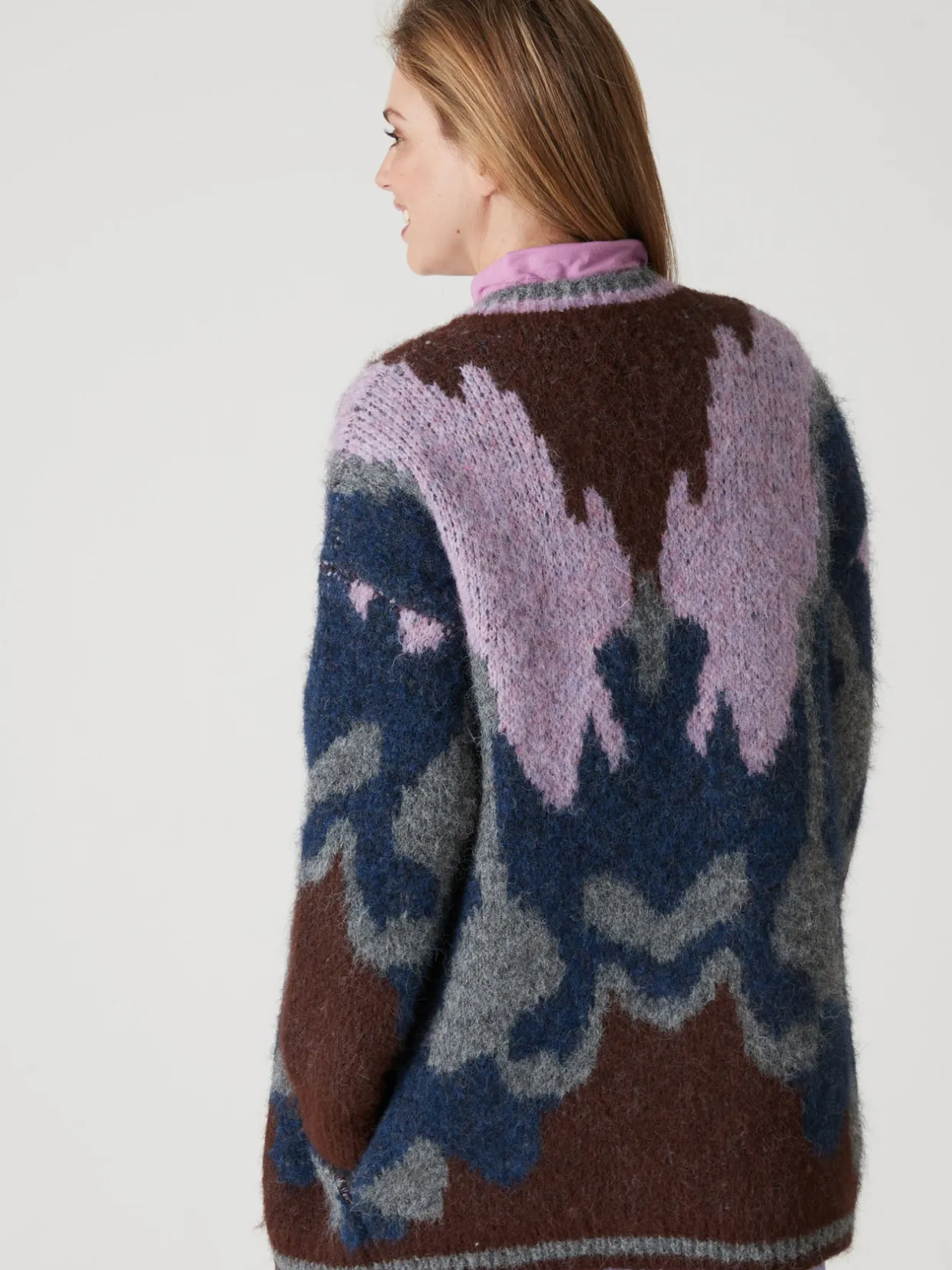 Femme Daxon Gilet maille jacquard avec laine