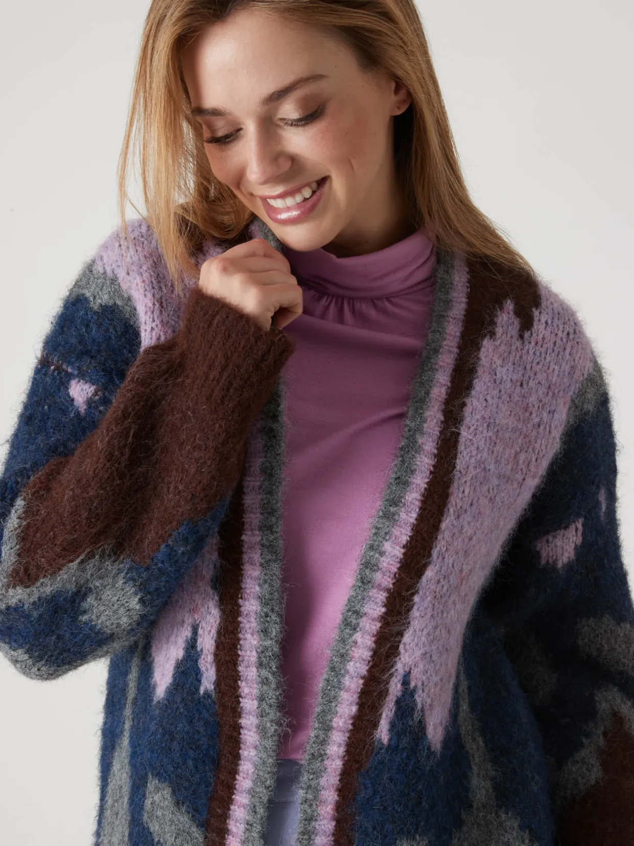 Femme Daxon Gilet maille jacquard avec laine