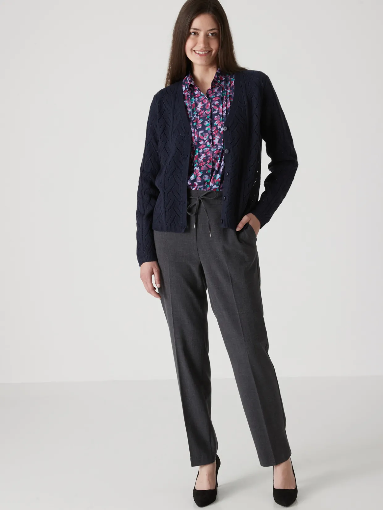 Femme Daxon Gilet maille point fantaisie avec laine