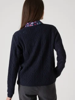 Femme Daxon Gilet maille point fantaisie avec laine