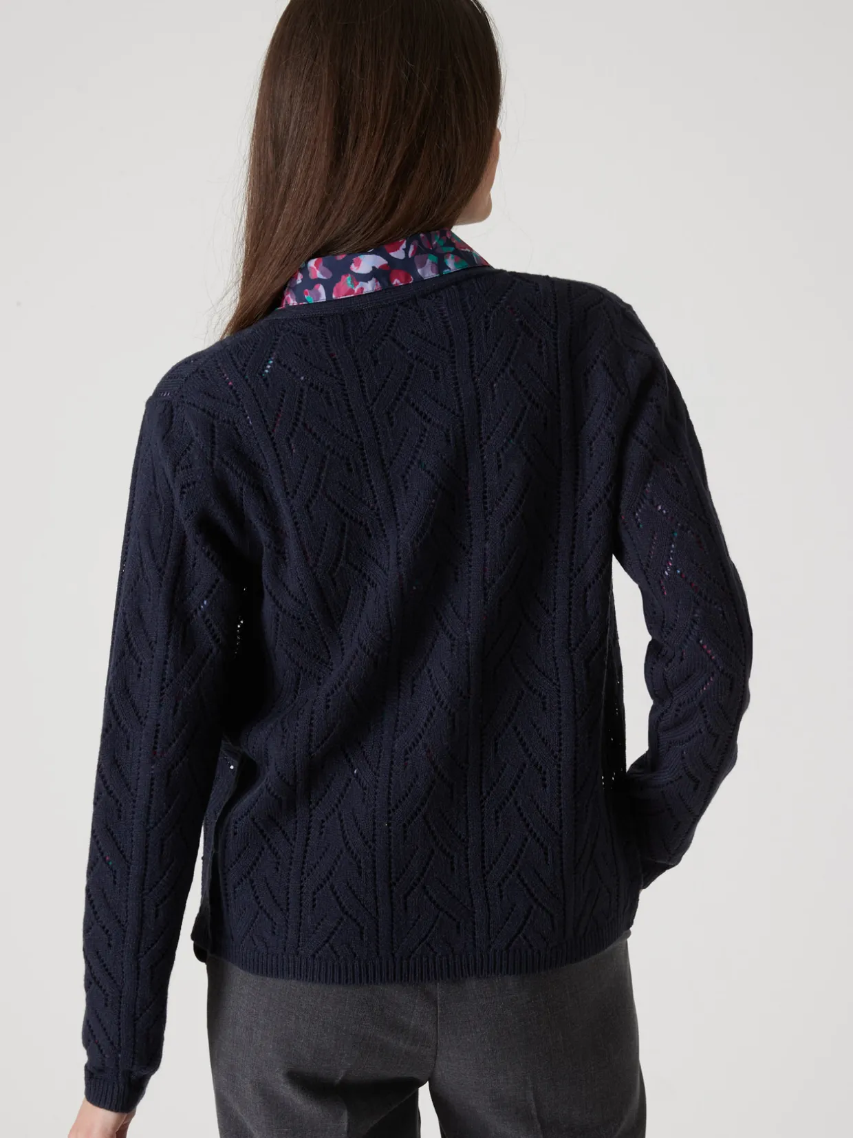 Femme Daxon Gilet maille point fantaisie avec laine