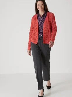 Femme Daxon Gilet maille point fantaisie avec laine